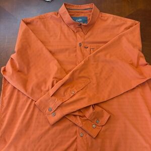 Worldwide Sportsman Men's 2XL Orange Fishing‎ Shirt Vented Long Sleeved Shirt